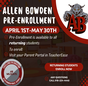Pre- Enrollment April 1st- May 30th